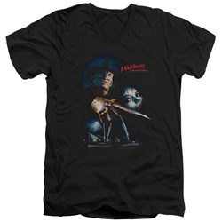 Nightmare On Elm Street - Mens Elm Street Poster V-Neck T-Shirt