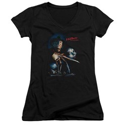Nightmare On Elm Street - Juniors Elm Street Poster V-Neck T-Shirt