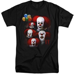 It 1990 - Mens Many Faces Of Pennywise Tall T-Shirt