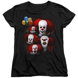 It 1990 - Womens Many Faces Of Pennywise T-Shirt