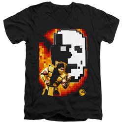 Mortal Kombat Klassic - Mens Scorpion V-Neck T-Shirt