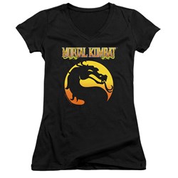 Mortal Kombat Klassic - Juniors Logo V-Neck T-Shirt