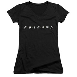 Friends - Juniors Logo V-Neck T-Shirt