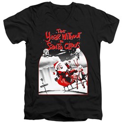 The Year Without A Santa Claus - Mens Santa Poster V-Neck T-Shirt