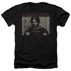 Supernatural - Mens Sam Mug Shot Heather T-Shirt