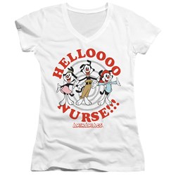 Animaniacs - Juniors Hello Nurse V-Neck T-Shirt