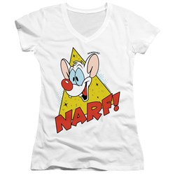 Pinky And The Brain - Juniors Narf V-Neck T-Shirt