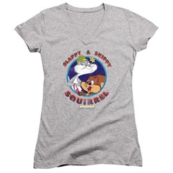 Animaniacs - Juniors Slappy And Skippy Squirrel V-Neck T-Shirt