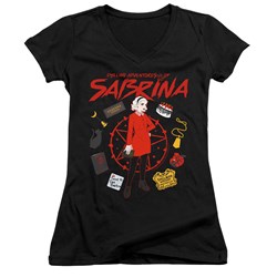 Chilling Adventures Of Sabrina - Juniors Circle V-Neck T-Shirt