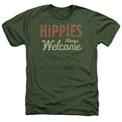 Woodstock - Mens Hippies Welcome Heather T-Shirt