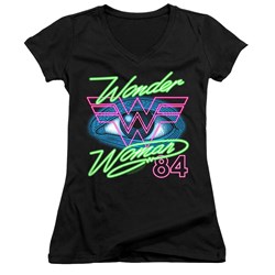 Wonder Woman - Juniors 84 Eye V-Neck T-Shirt