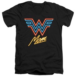 Wonder Woman - Mens Wonder Mom Neon V-Neck T-Shirt