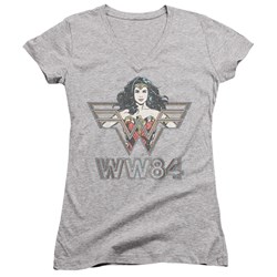 Wonder Woman - Juniors In Symbol V-Neck T-Shirt