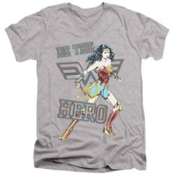 Wonder Woman - Mens Be The Hero V-Neck T-Shirt