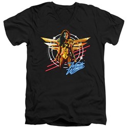 Wonder Woman - Mens Space Poster V-Neck T-Shirt