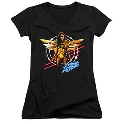 Wonder Woman - Juniors Space Poster V-Neck T-Shirt