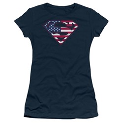 Superman - U.S. Shield Juniors T-Shirt In Navy