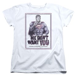 Superman - Don't Want You Womens T-Shirt In White