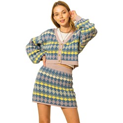 Hyfve - Womens Crop Cardigan & High Rise Mini Skirt Set