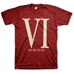 You Me At Six - Mens Ymas Maroon Roman Vi T-Shirt