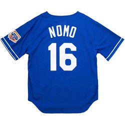 Men's Mitchell & Ness Los Angeles Dodgers MLB Hideo Nomo 1997 BP Baseball  Jersey