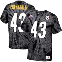 Mitchell And Ness - Pittsburgh Steelers Mens Name & Number Spider - Troy Polamalu T-Shirt