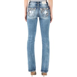 Miss Me - Womens Embroidered Leaves Jeans
