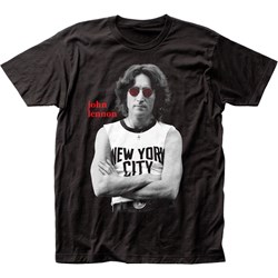 John Lennon - Mens Nyc B&W Fitted T-Shirt