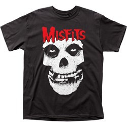 The Misfits -  Red Logo Misfits Skull Adult S/S T-Shirt in Black