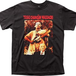 Texas Chainsaw Massacre - Mens Leatherface & Grandpa T-Shirt In Black
