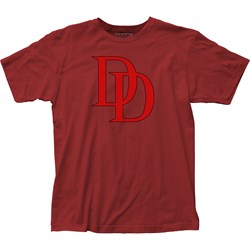 Daredevil - Mens Logo Fitted T-Shirt in Vintage Red