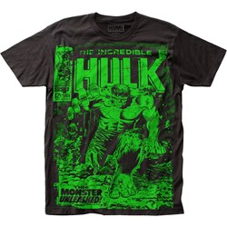 The Incredible Hulk - Mens  Monster Unleashed Big Print Subway T-Shirt