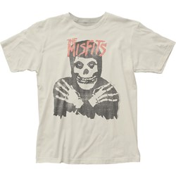 The Misfits - Classic Skull (Distressed)  Mens T-Shirt In Vintage White
