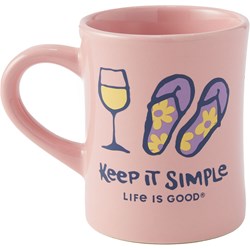 Life Is Good - Keep It Simple Wine And Flips Mug