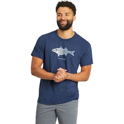 Life Is Good - Mens Detailed Striped Bass T-Shirt