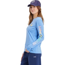 Life Is Good - Womens Happiness Comes In Waves Spectrum Long Sleeve Crusher-Lite Tee