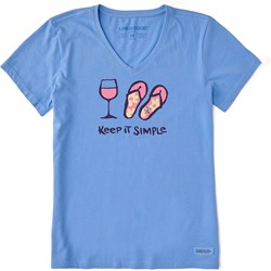 Life Is Good - Womens Keep It Simple Wine And Flips T-Shirt