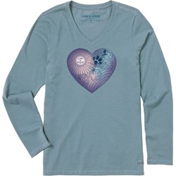 Life Is Good - Womens Pawprints Heart T-Shirt
