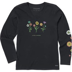 Life Is Good - Womens Fall Botanical Flowers T-Shirt