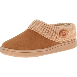 Clarks - Womens Suede Leather Knitted Collar Clog Slippers