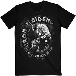 Iron Maiden - Unisex Number Of The Beast Grey Tone T-Shirt