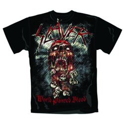 Slayer - Unisex World Painted Blood Skull T-Shirt