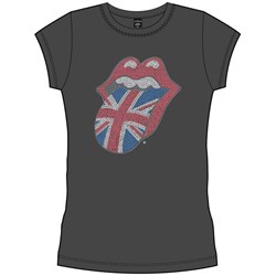 The Rolling Stones - Womens Classic Uk Tongue Embellished T-Shirt