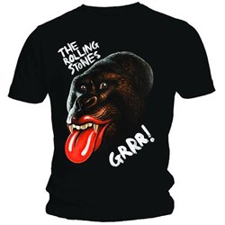 The Rolling Stones - Unisex Grrr Black Gorilla T-Shirt