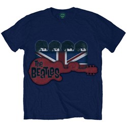 The Beatles - Unisex Guitar & Flag T-Shirt