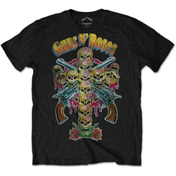 Guns N' Roses - Unisex Skull Cross 80S T-Shirt