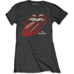 The Rolling Stones - Womens Vintage Tongue Logo T-Shirt
