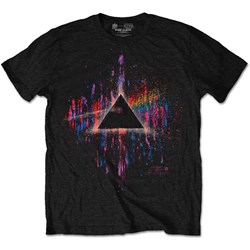 Pink Floyd - Unisex Dark Side Of The Moon Pink Splatter T-Shirt