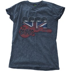 The Beatles - Womens Guitar & Flag T-Shirt