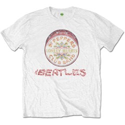 The Beatles - Unisex Flowers Logo & Drum T-Shirt